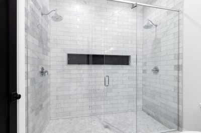 Open Concept Shower with Large Format Tiles